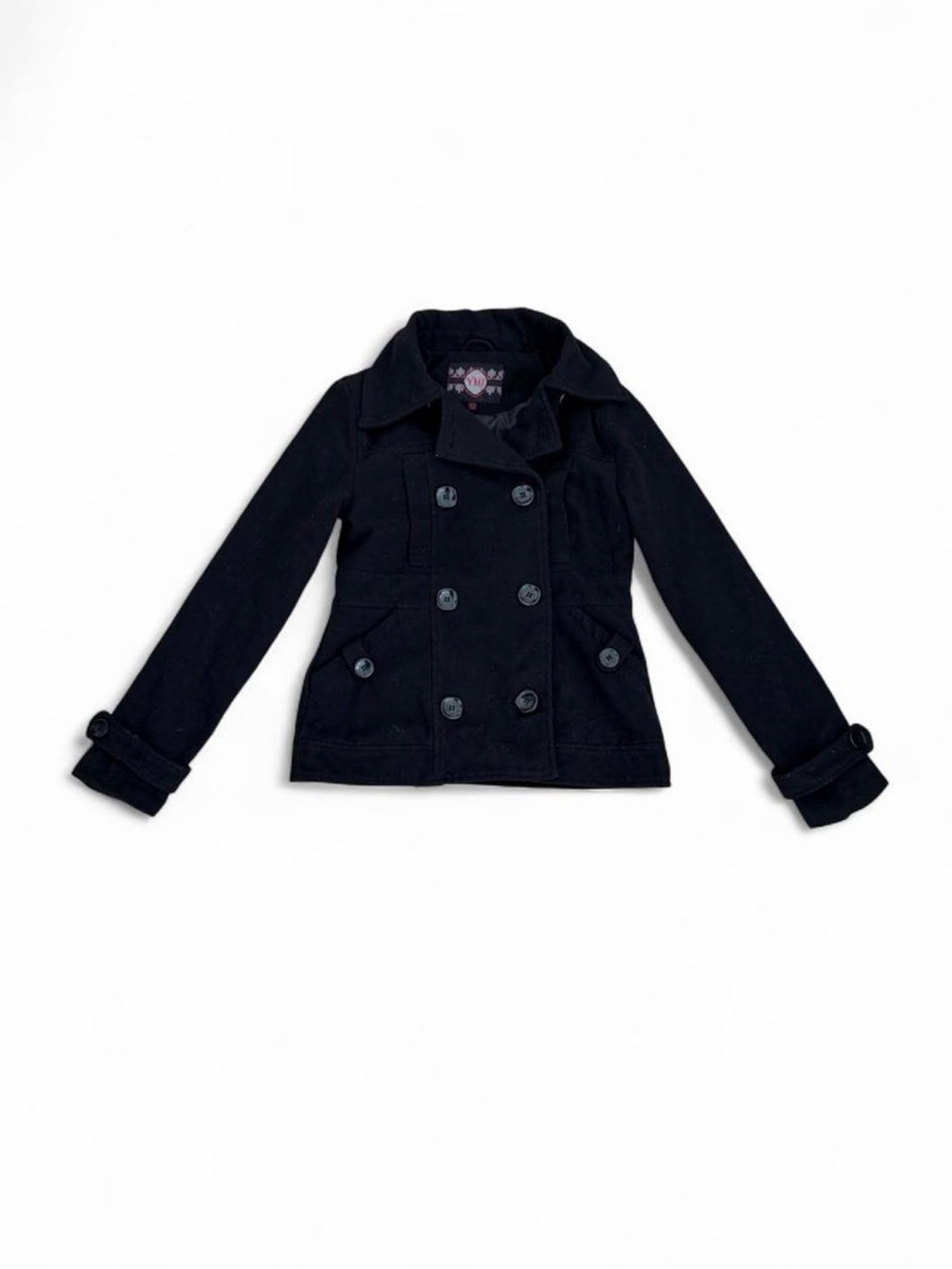 YMI Black Double-Breasted Pea Coat